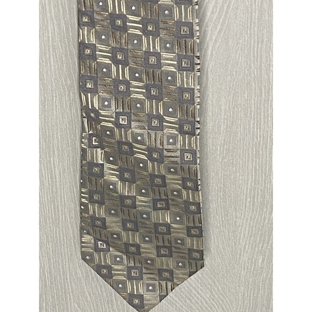 Men's Neck Tie Platinum Designs Silk L63" W3.5" Brown Tones